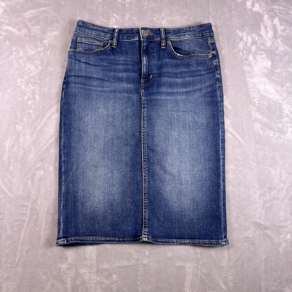 Lauren Ralph Lauren Womens Medium Wash Denim Pencil Skirt Size 8 High Rise